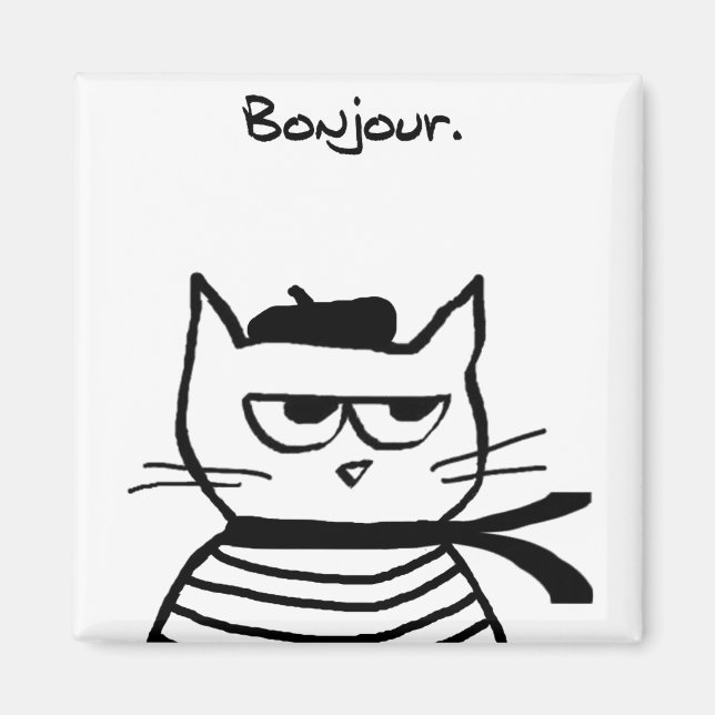 Imán Gato enojado es muy francés (Frente)
