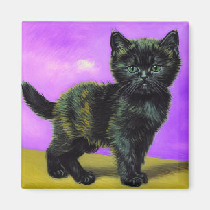 Imán Gato estilo Van Gogh