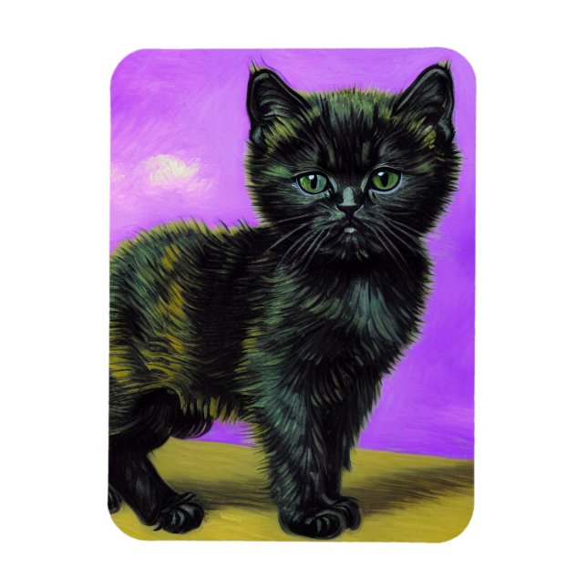 Imán Gato estilo Van Gogh (Vertical)