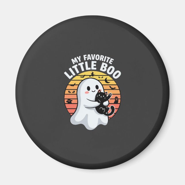 Imán Gato Fantasma de Halloween Little Boo (Frente)