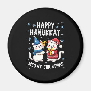 Imán Gato Feliz Navidad Feliz Janucá Judío Cristiano