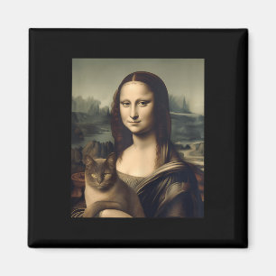 Imán Gato femenino amante de Mona Lisa Cat Kitten
