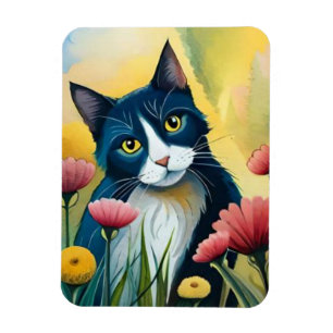 Imán gato FLoral