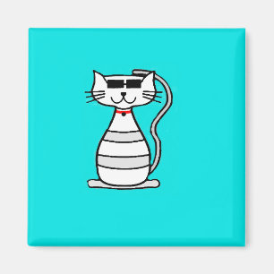 Imán Gato fresco con las gafas de sol