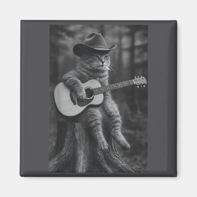 Imán Gato fumando cigarrillo Mapache Zarigüeya Meme div (Frente)