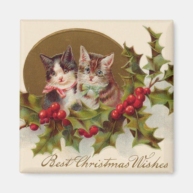 Imán Gato Gatito Acebo Winterberry (Frente)