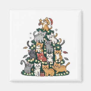 Imán Gato gatito divertido árbol de Navidad mascota ama