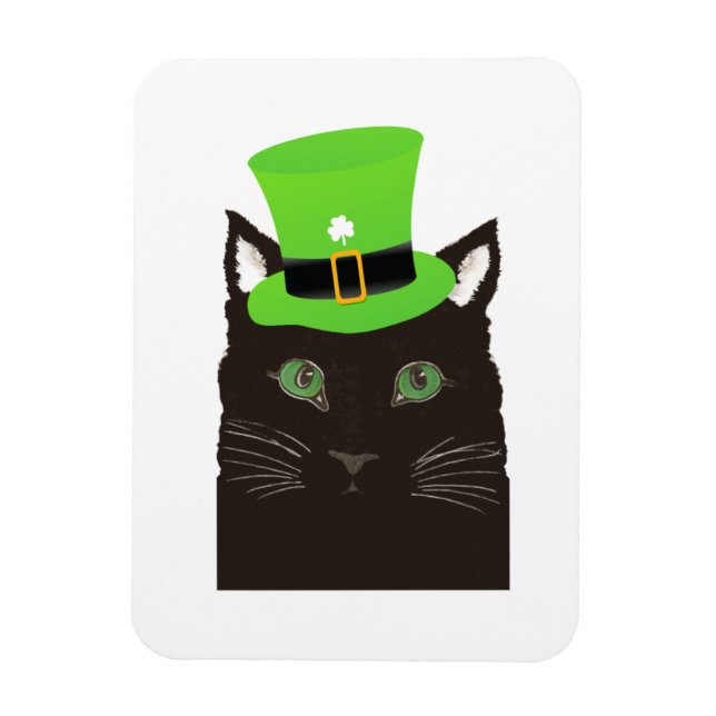 Imán Gato genial con un sombrero verde (Vertical)