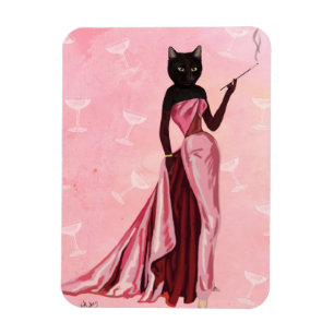 Imán Gato glamuroso en rosa