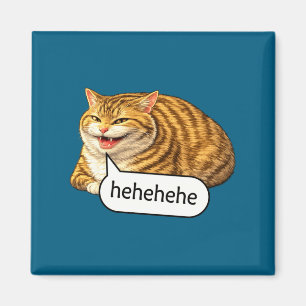 Imán Gato Gordo Divertido Sonrisa de Queso Meme Gato Di