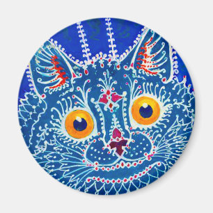 Imán Gato gótico azul