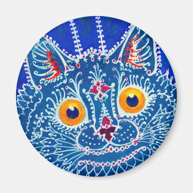Imán Gato gótico azul (Frente)