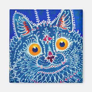 Imán Gato gótico azul
