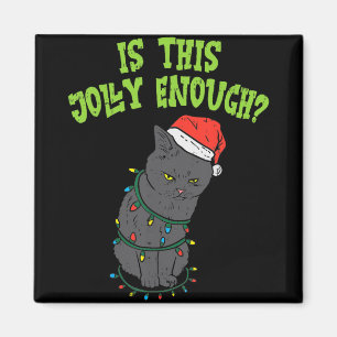 Imán Gato gracioso Navidades felices es lo suficienteme