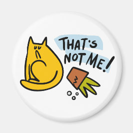 Imán Gato gracioso y una maceta de flores volteada