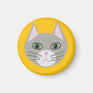 Imán Gato gris, amarillo