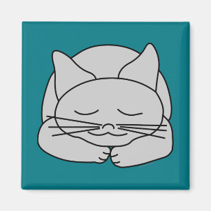 Imán Gato gris durmiente