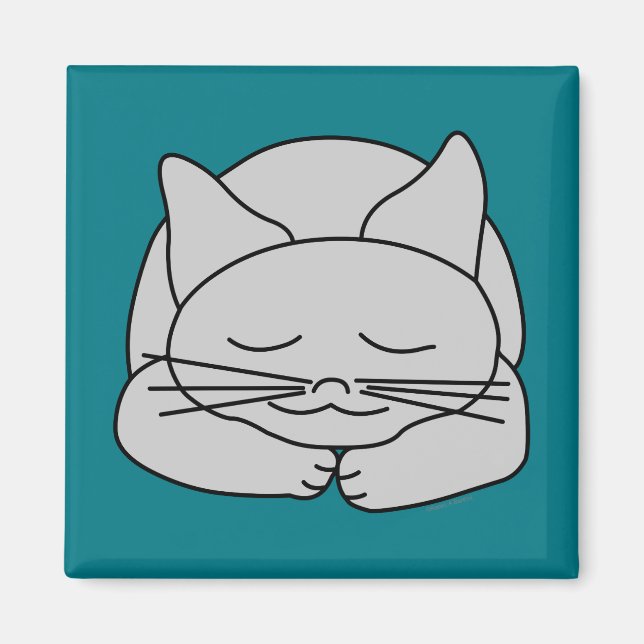 Imán Gato gris durmiente (Frente)