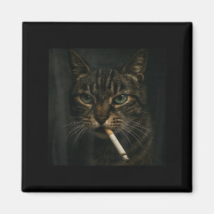 Imán Gato humeante gracioso, Cigarrillo Kitty Gen Z Mem