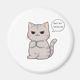 Imán Gato Impasible "No Es Mi Problema" Diseño Divertid
