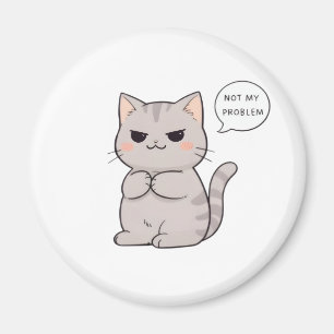 Imán Gato Impasible "No Es Mi Problema" Diseño Divertid