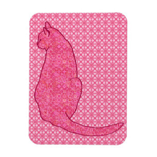 Imán Gato japonés - Batik rosa de fucsia