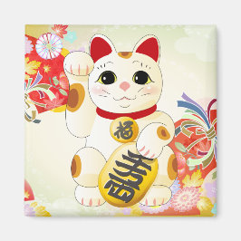 Imán Gato japonés de fortuna Maneki Neko