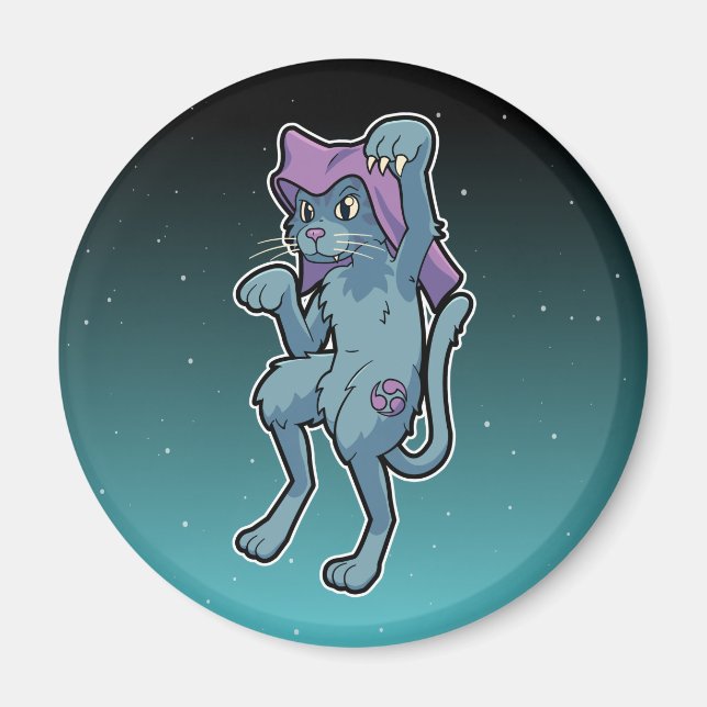 Imán Gato japonés de Yokai- Corto Bakeneko (Frente)