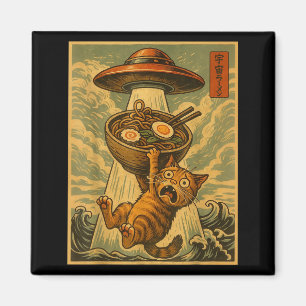 Imán Gato japonés divertido Ramen Ovni Anime Hombres Mu