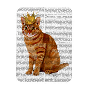 Imán Gato jengibre con corona llena