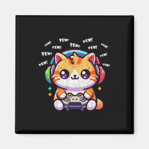 Imán Gato Jugador Pew Videojuegos Divertidos Vintage Ch