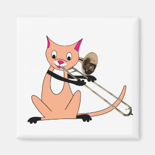 Imán Gato jugando al trombón