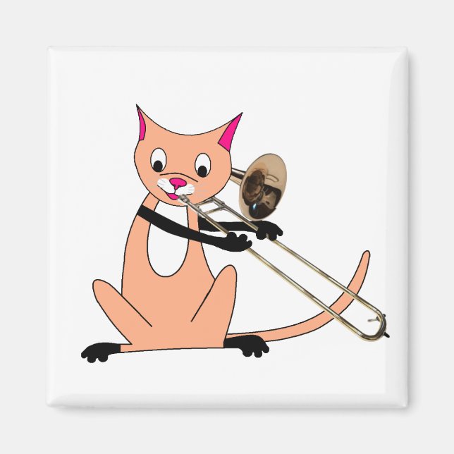 Imán Gato jugando al trombón (Frente)