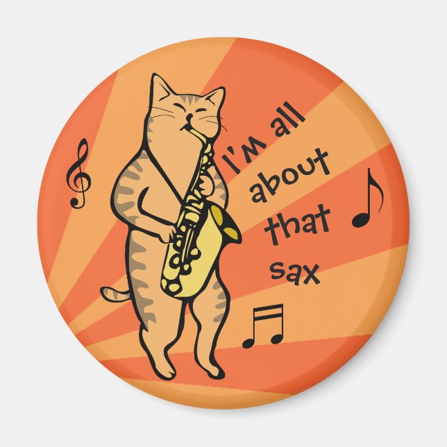 Imán Gato jugando saxofón (Frente)
