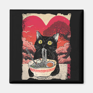 Imán Gato Kawaii Comer fideos Ramen es mi valentía