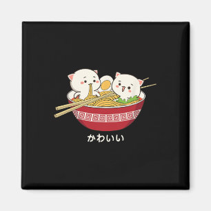 Imán Gato Kawaii Japonés Tokyo Anime Cat Ramen T Shirt