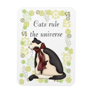 Imán Gato Kitty con imagen de flores