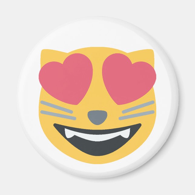Imán Gato Kitty Emoji Oído Corazón (Frente)