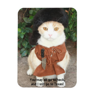 Imán Gato/Kitty en Buckskin con la cita de Davy Crocket