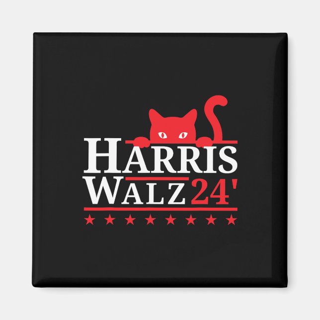 Imán Gato Lady For Kamala Harris Tim Walz Vp 2024 (Frente)