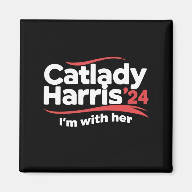 Imán Gato Lady Kamala Harris 2024 Estoy con ella (Frente)