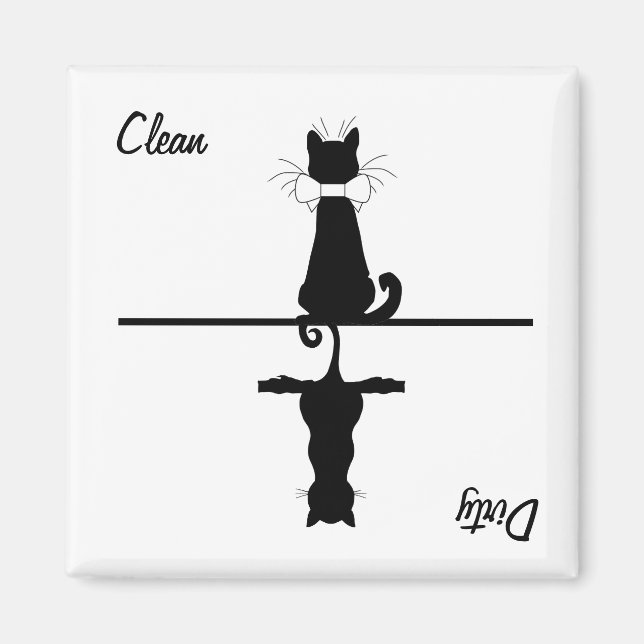 Imán Gato limpio / sucio (Frente)