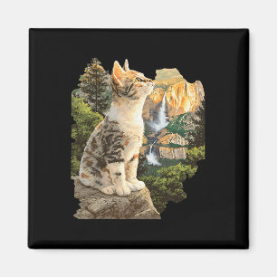 Imán Gato Lindo Caminata Camping Exploración Exterior A