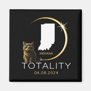 Imán Gato lindo eclipse solar total de Indiana