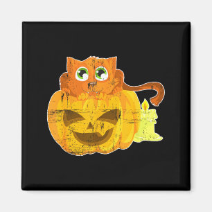 Imán Gato lindo en calabaza divertida vela de Halloween