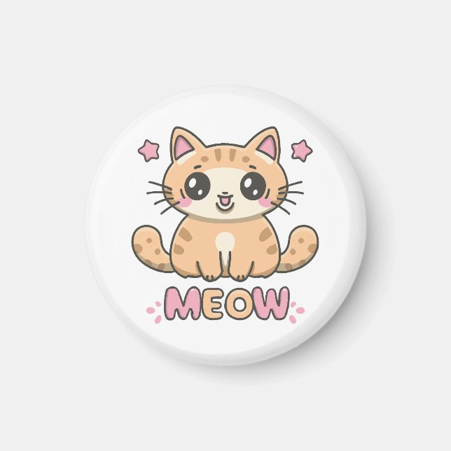 Imán gato lindo maullar (Frente)
