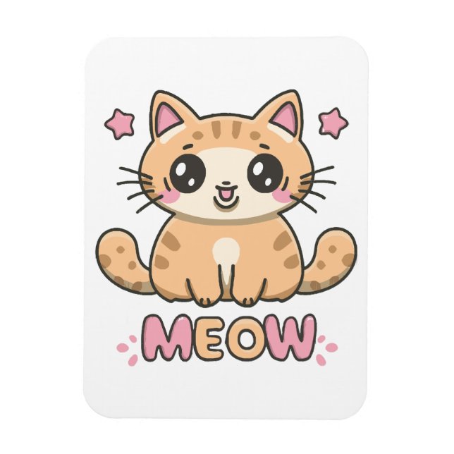 Imán gato lindo maullar (Vertical)