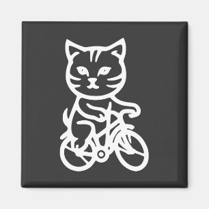 Imán Gato lindo montando una bicicleta