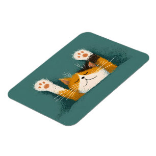 Imán Gato Lindo y Divertido Durmiendo