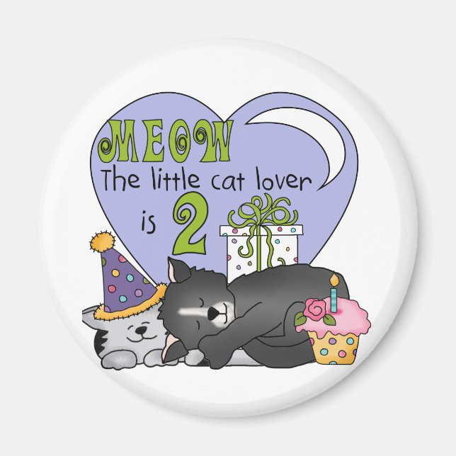 Imán Gato Lover 2º camisas de cumpleaños y regalos (Frente)